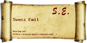 Svecz Emil névjegykártya
